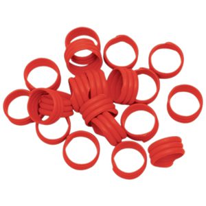 Poultry Leg Bands Spiral 16mm Red 20 pk