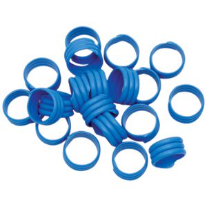 Poultry Leg Bands Spiral 16mm Blue 20 p