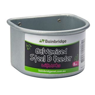 D Feeder with Hooks - Galvanised - 8cm