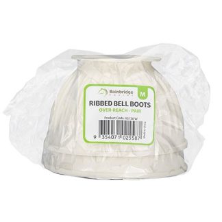 Ribbed Bell Boots Over-Reach Med White - Pair
