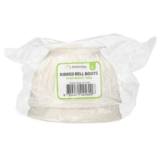Ribbed Bell Boots Over-Reach Lge White - Pair