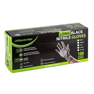 Black Nitrile Gloves – Long - Small