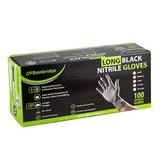 Black Nitrile Gloves – Long - Medium