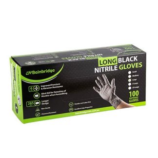 Black Nitrile Gloves – Long - Large