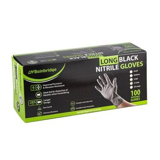 Black Nitrile Gloves – Long - X Large