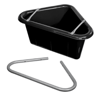 Plastic Corner Feed Tub with Bracket - Black