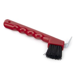 Hoof Pick  With Brush - Red