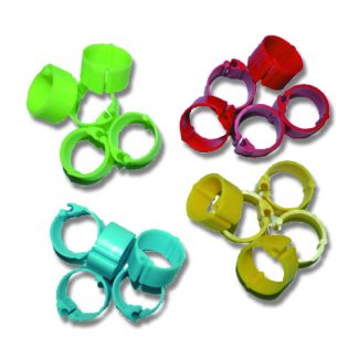 Poultry Leg Rings 15mm - Green (24)