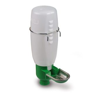 Plastic Bottle Cage Drinker with Metal Basin (Small Animal/ Rabbit) - 0.5L