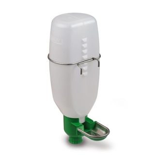 Plastic Bottle Cage Drinker with Metal Basin (Small Animal/ Rabbit) - 1L