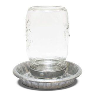 1lt Drinker Galv. Base w/Glass Mason Top